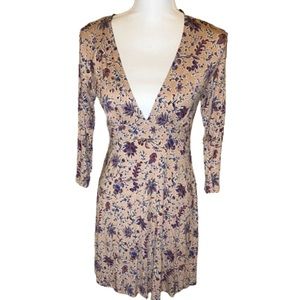 Forever 21 Plunge Empire Waist Lightweight Jersey Cut-Out Back Dress